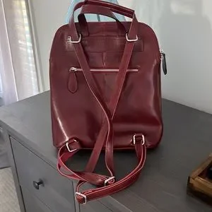 Heshe | Bags | Heshe Maroonred Backpackpurse | Poshmark display picture 2